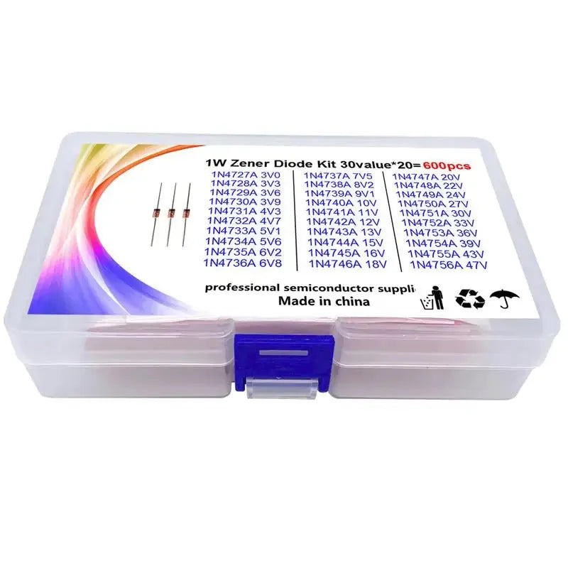Crystal glass Zener diode with boxed packaging showing component details