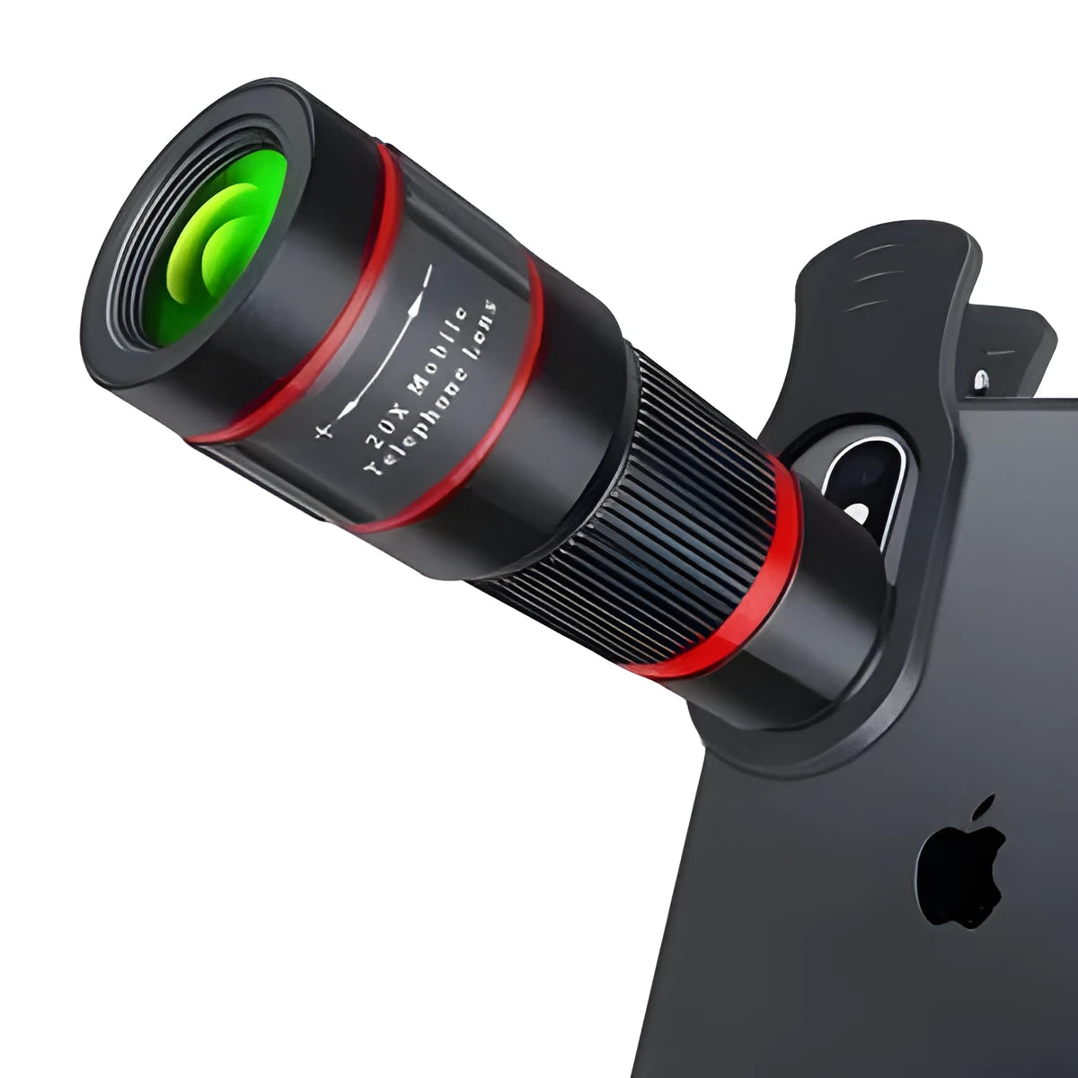 20x smartphone telescope attachment with universal clip mount for mobile phones