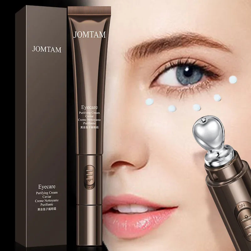 Golden Caviar Eye Cream 20g in white jar with gold accents, suitable for all skin types