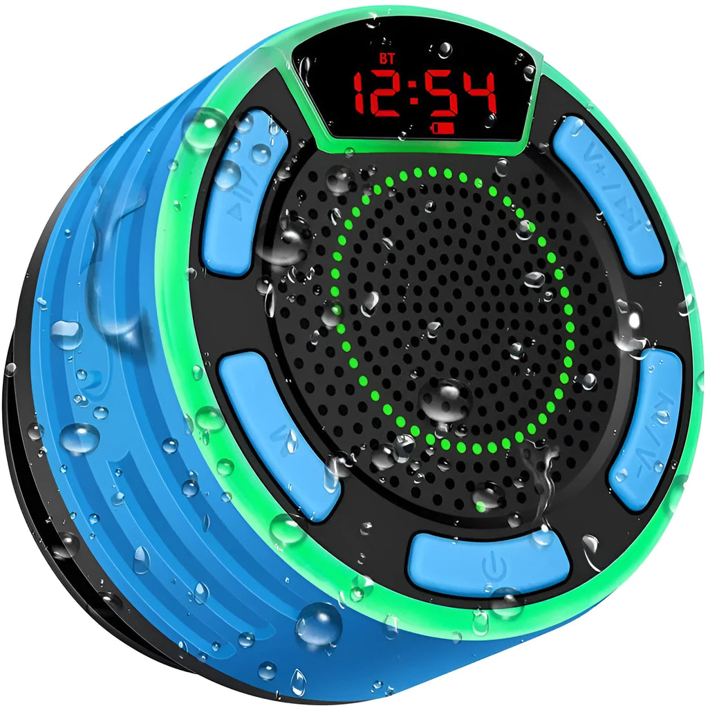 TWS series portable Bluetooth audio speaker in Blue with plastic shell and key controls