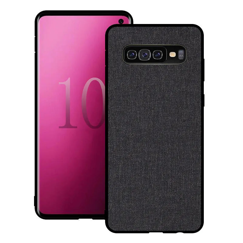 Canvas-style phone case for Samsung Galaxy S series in assorted colours