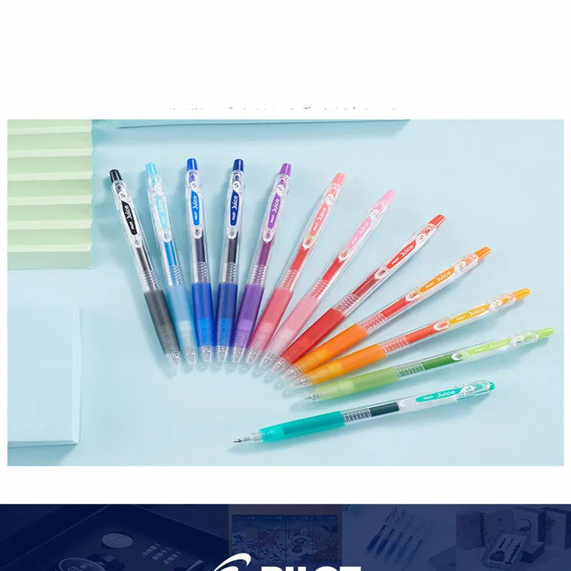 Direct Juice Baiguole 0.5mm gel pen showing metallic, tender, and conventional colour collections