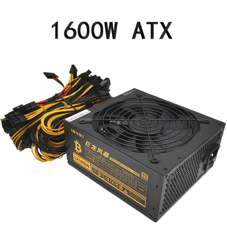 Black 110V server power supply unit with multiple cable connectors for AMD CPU systems.