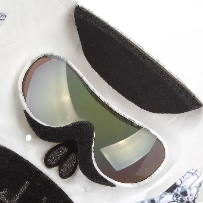 Motorcycle windproof skull goggles with high-definition lens for cycling and off-road use