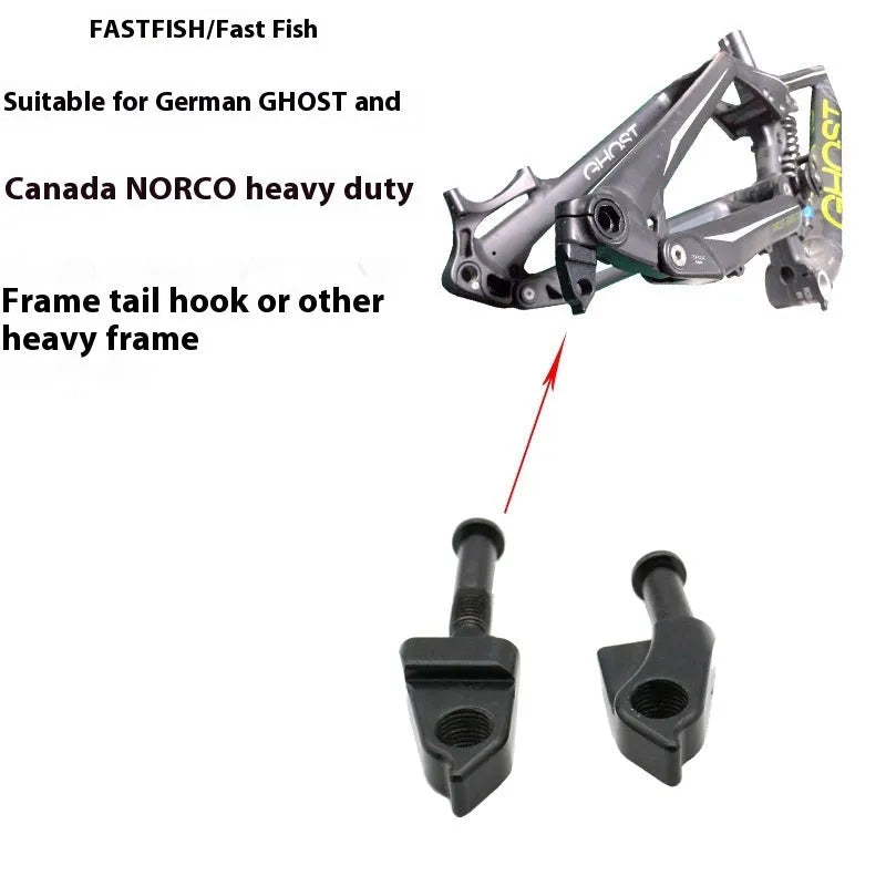 Quick Descent tail hook black aluminium alloy downhill frame crane hanging ear with screw