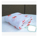 Cotton gauze baby blanket 120x120cm with combed cotton large grid print