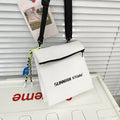 Polyester messenger backpack in street style with sewing line detail and Oxford lining
