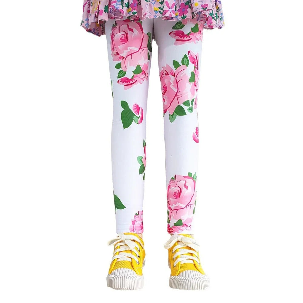 Children's milk silk leggings in vertical stripes pattern with hairband belt, mid-waist fit, suitable for 100-150cm height