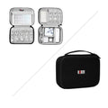 EVA digital storage bag in black with double layer for headset and cables