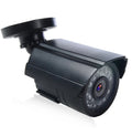 Black outdoor AHD HD waterproof CCTV security camera with infrared LEDs for night vision