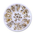 AB rhinestone decoration in 12-grid long strip box for nail art sequins