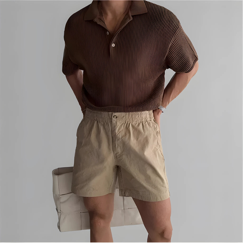 Cotton loose fit sports shorts in black, white, and khaki colours for summer athletic wear