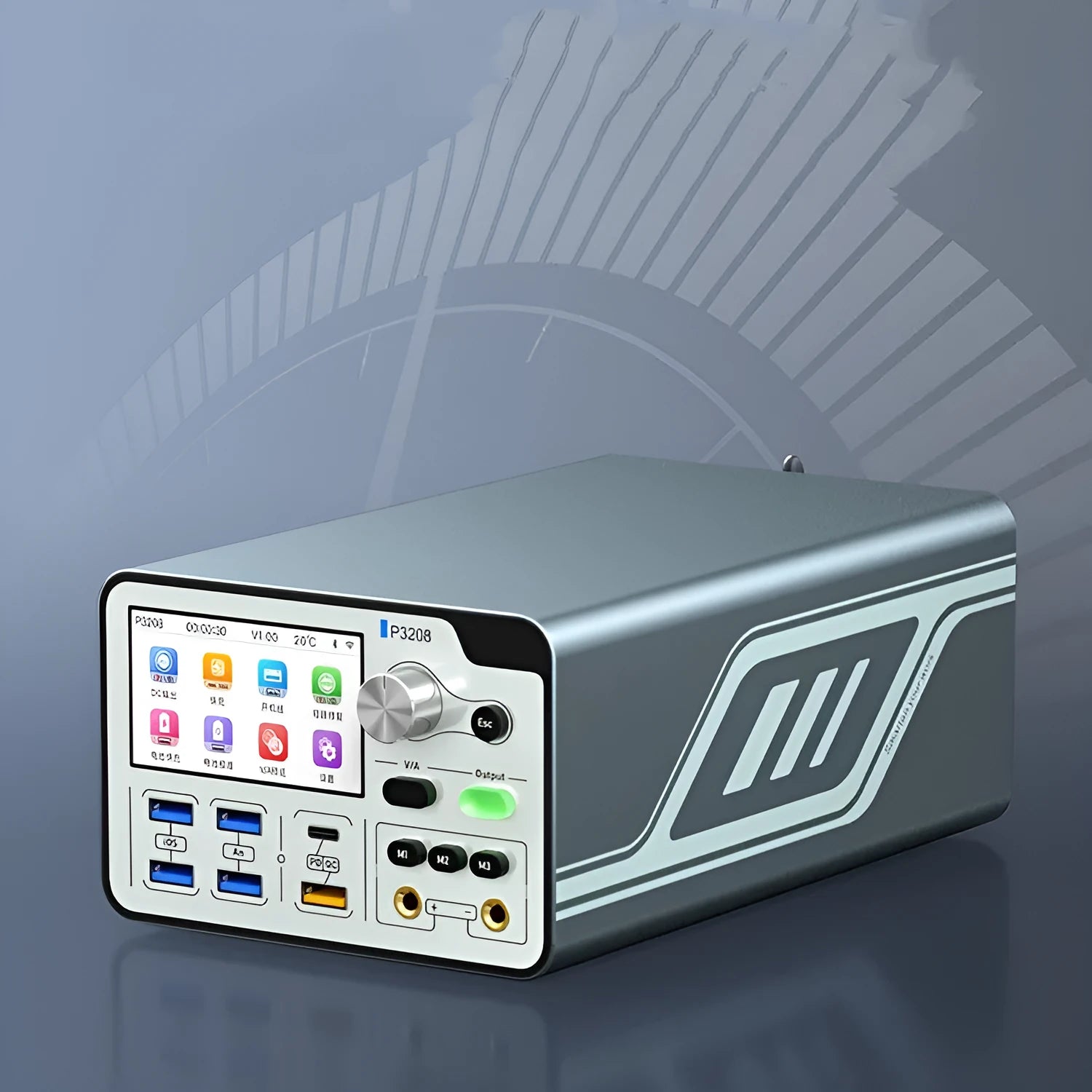 320W intelligent regulated power supply power meter with 3-inch display and connection ports