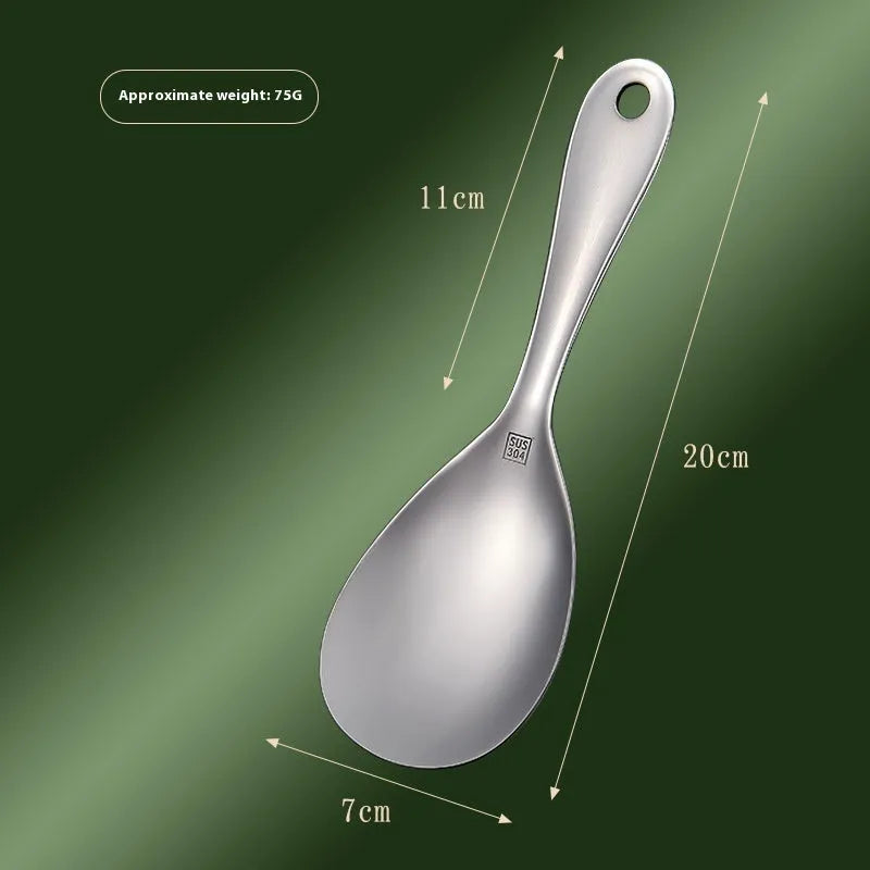 304 stainless steel meal spoon with thick handle and simple solid colour finish