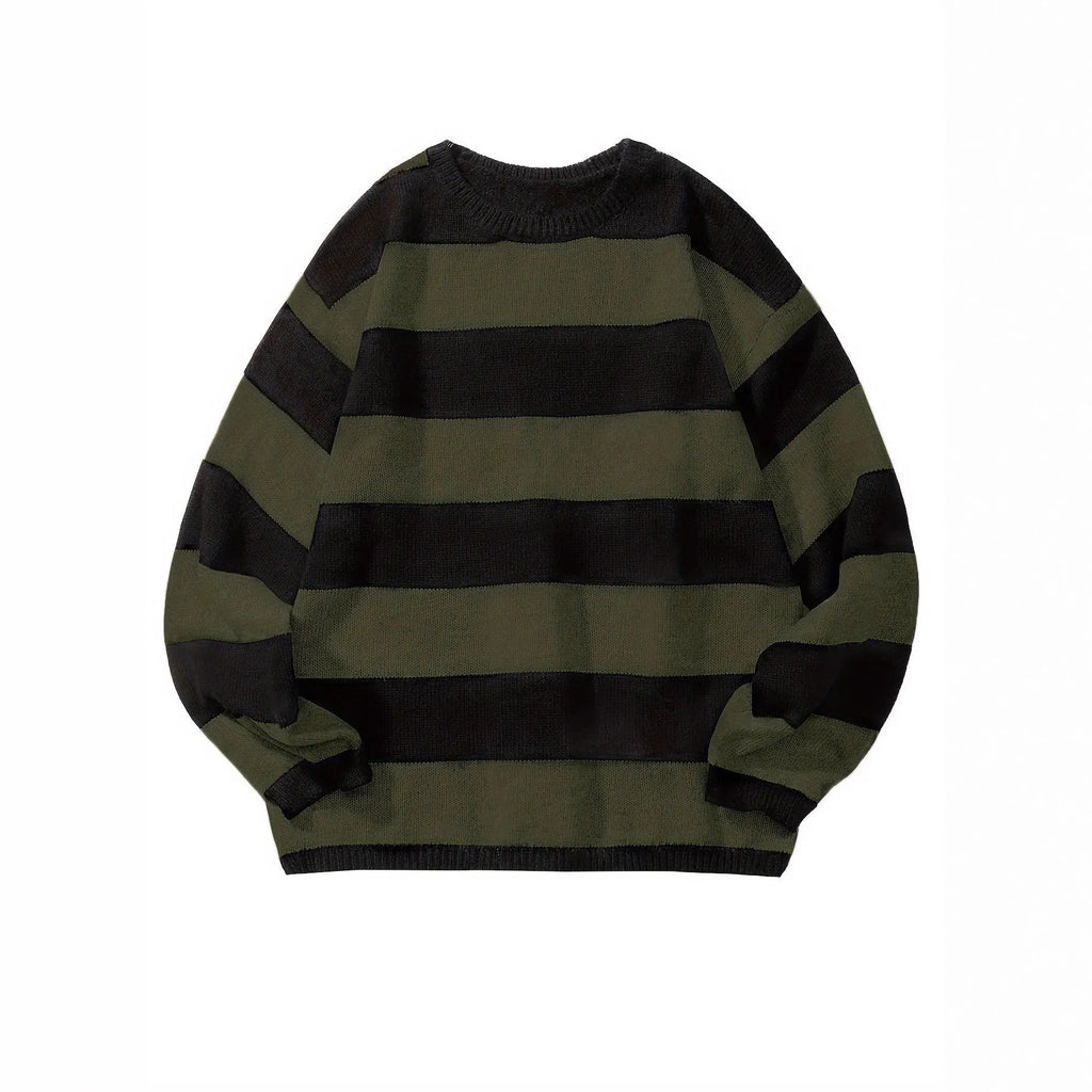 Loose American retro wool sweater pullover in wine red, standard woolen yarn, long sleeves, autumn casual wear