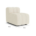 Nordic modular sofa set in beige fleece with square units corner and footrest