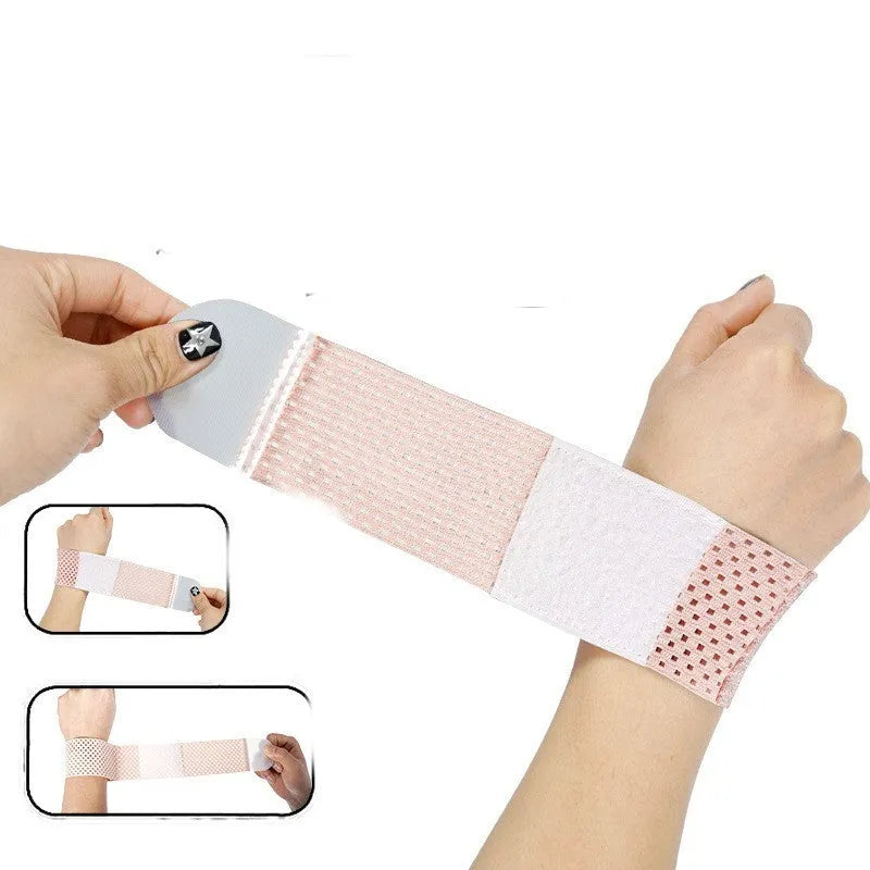 High elasticity breathable athletic wristguard shown in black, grey, and pink colour options.