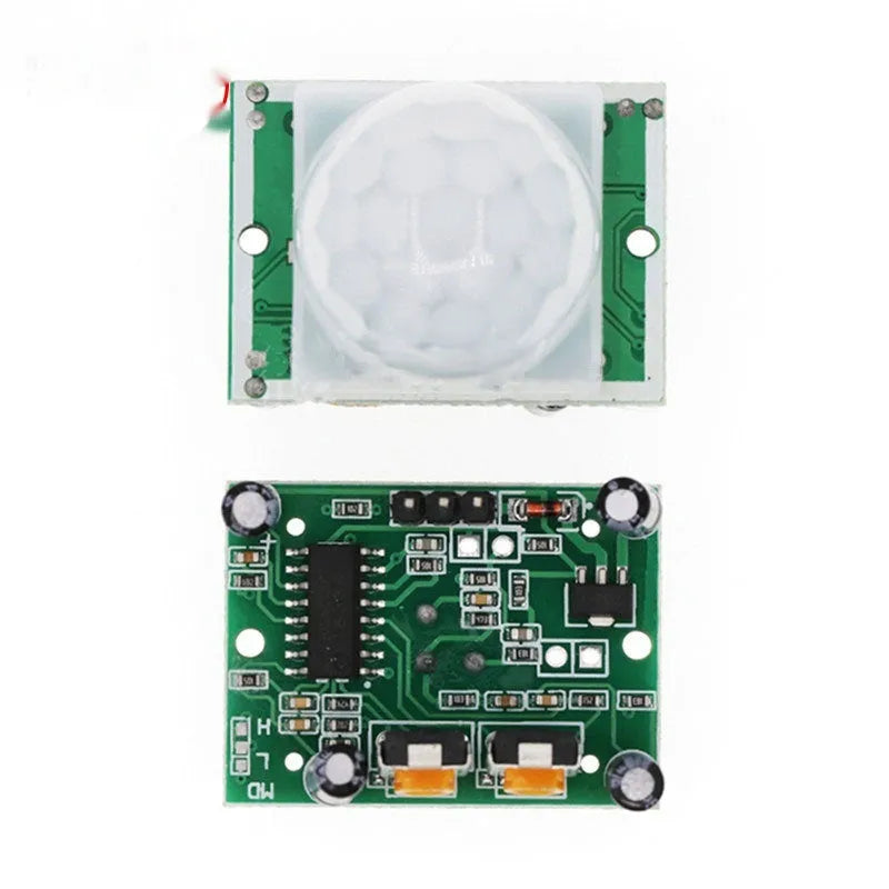 HC-SR501 pyroelectric infrared sensor module on blue board for motion detection with 33V power