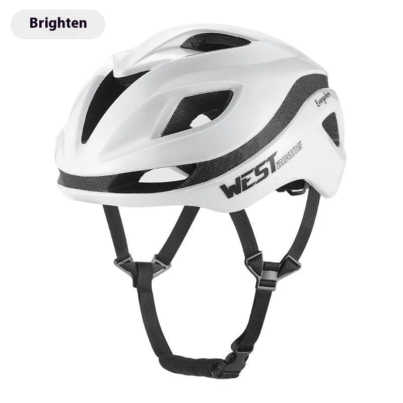 Adult road bike helmet with integrated rear LED light in adjustable 58-61cm sizing