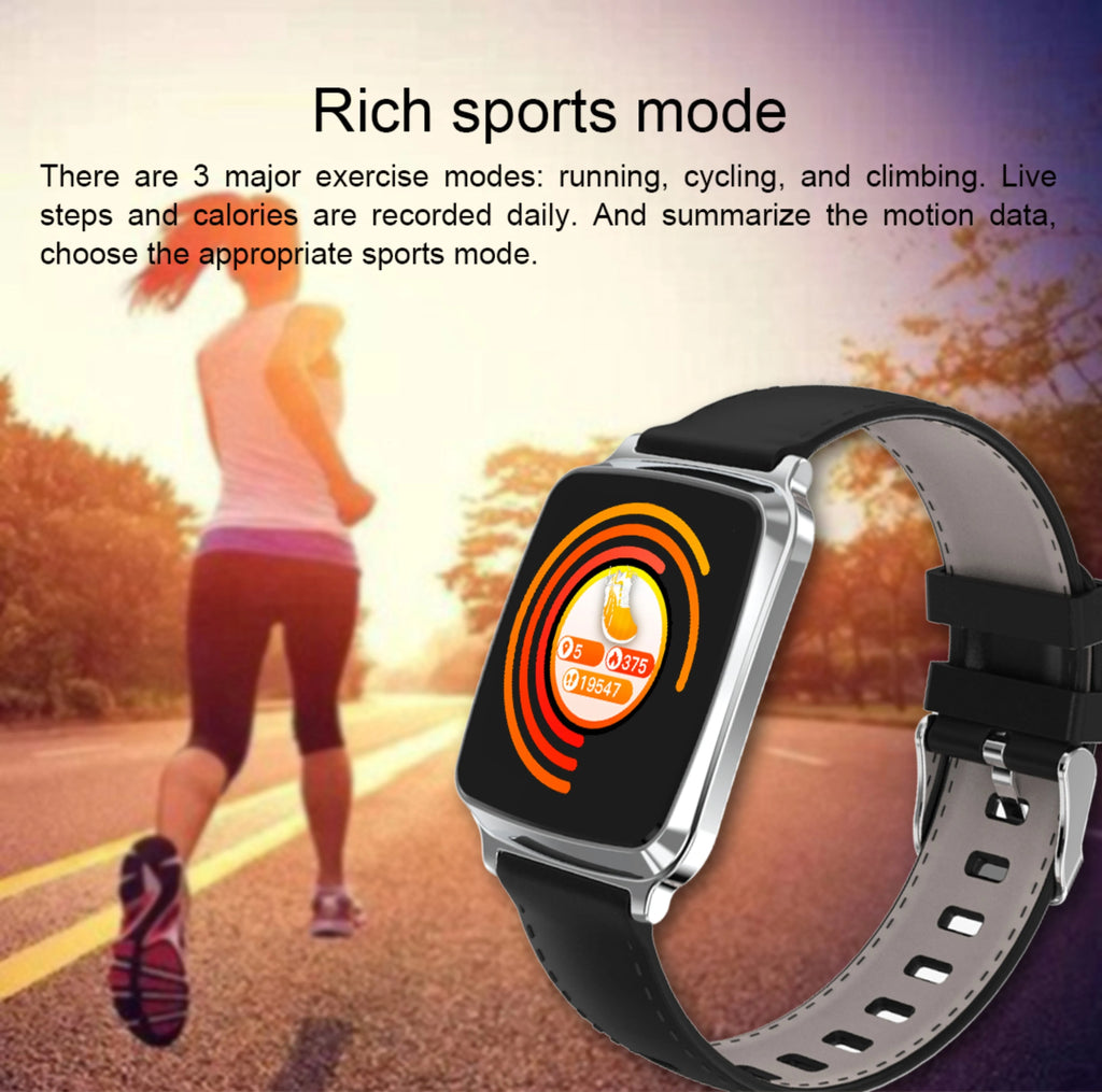 M8 multi-function smart bracelet with heart rate monitor, zinc alloy body and TPU strap on a wrist