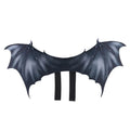 Black cloth bat wings Halloween costume for pets shown in three sizes