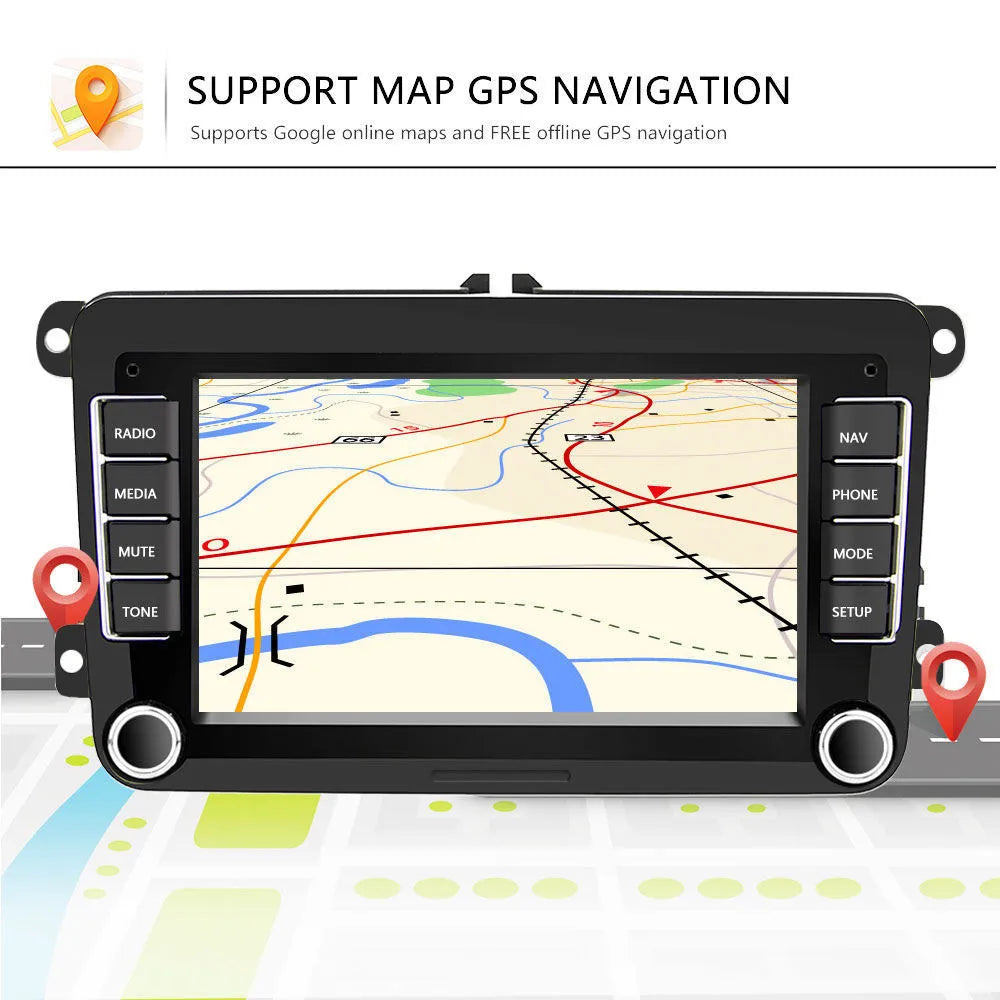 Universal 7-inch Android car player navigator for Volkswagen dashboard installation