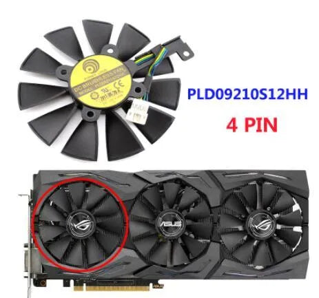 Power Logic PLD09210S12M 87mm square graphics card cooling replacement fan