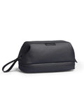 Men's large capacity toiletry bag made of oxford cloth in solid black colour for travel