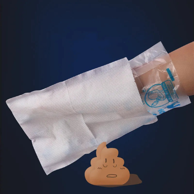 Pet poop bag set with 50 water soluble paper bags and 50 PE plastic bags for dog waste cleanup