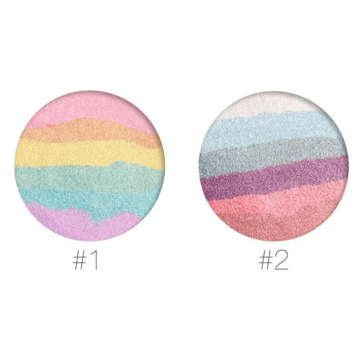 Focallure Rainbow Highlighter 18g six-shade shimmer palette for eye shadow and highlighter use