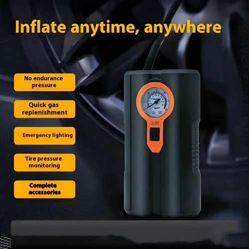 Car portable wireless digital display inflatable air pump with integrated pump for tyre inflation