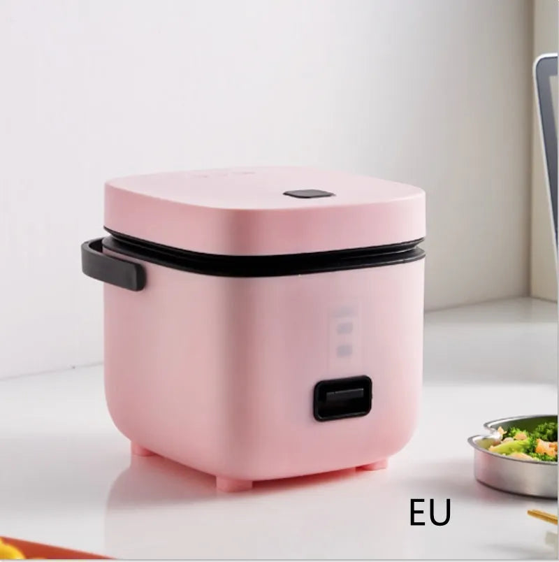 Mini rice cooker 1-2 litre 200W compact mechanical kitchen appliance in brown