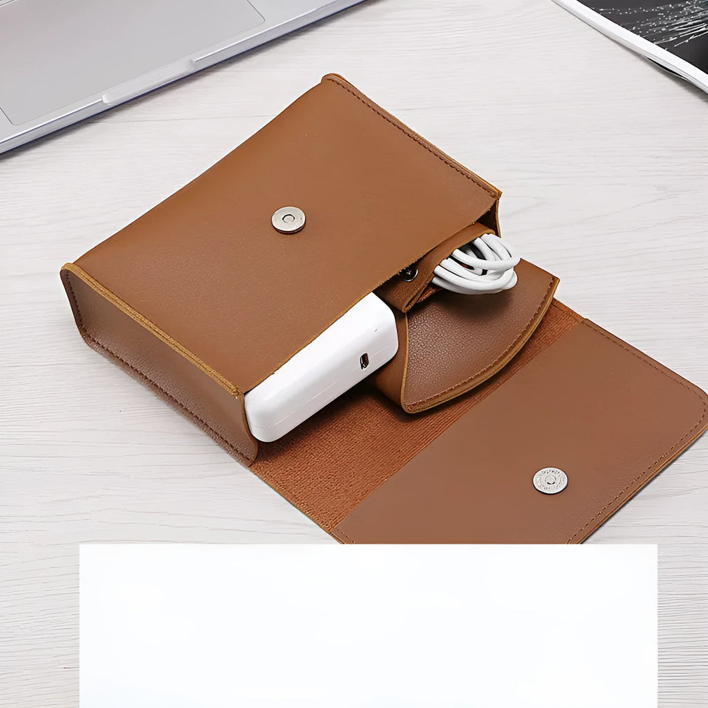 Business selvedge four-piece notebook liner bag in PU for MacBook with magnetic snap closure