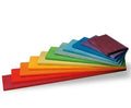 12-piece wooden rainbow arch bridge building blocks in New Zealand pine, flat size 84x35.5x18.5 cm, hand-dyed colours