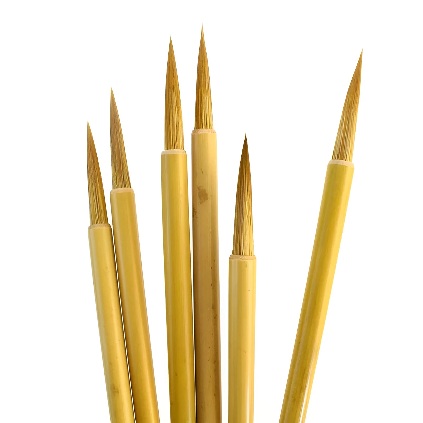 Traditional Langhao Chinese calligraphy brush with wolf hair nib for detailed ink painting