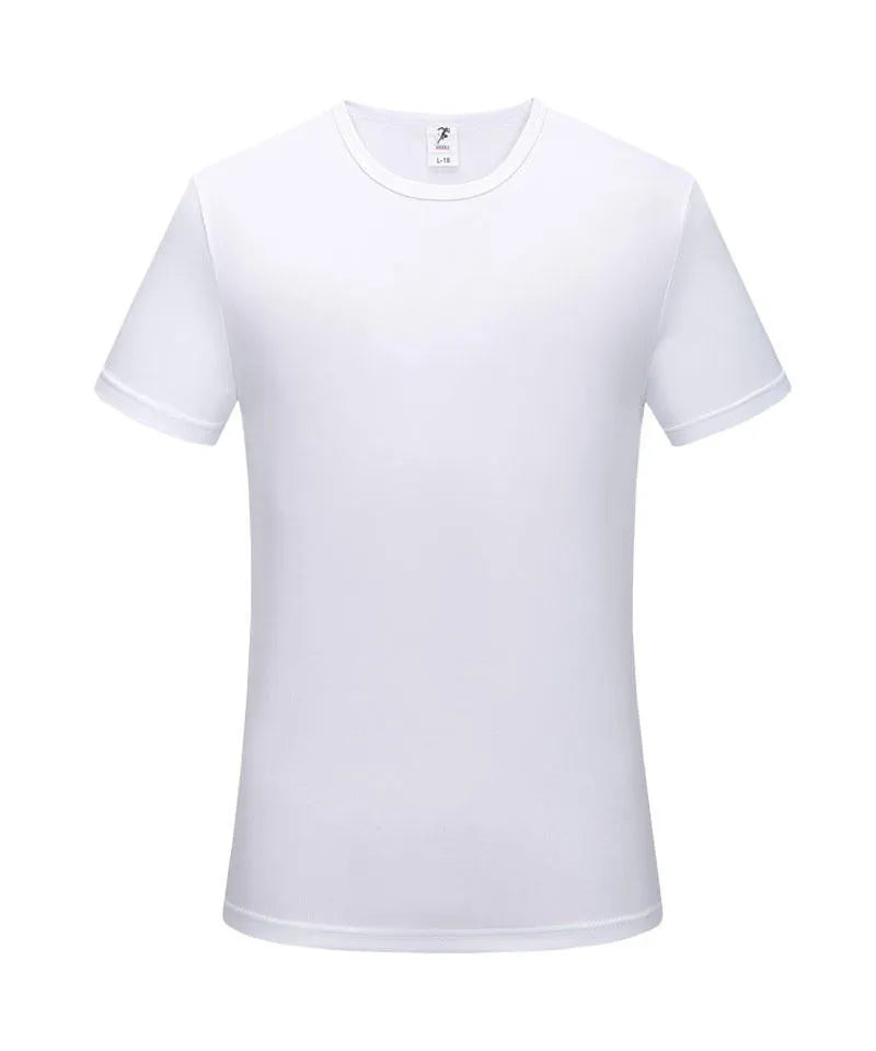 Short-sleeved slim fit round neck T-shirt in a bright colour on a hanger