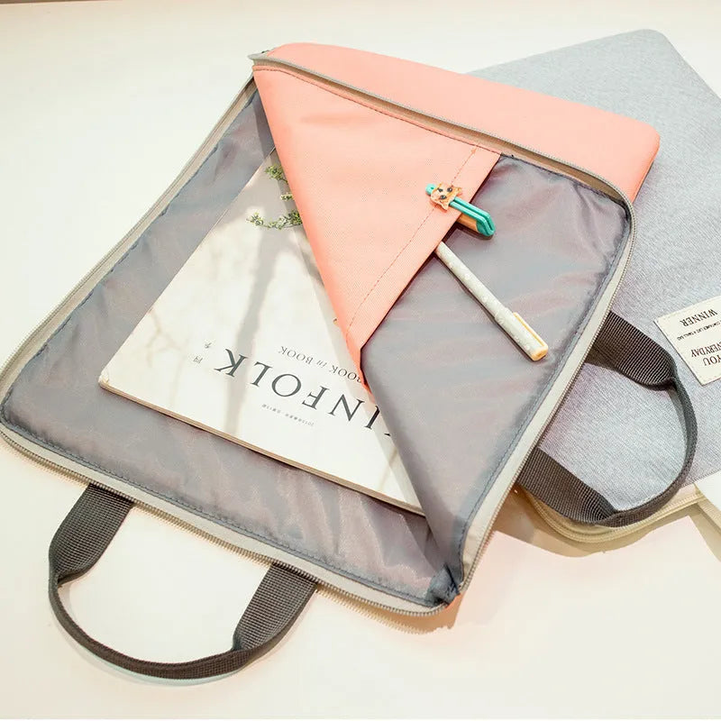 Winner large capacity A4 file package in multiple colours with zipper closure and nylon waterproof exterior
