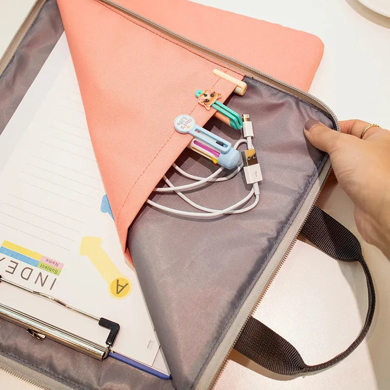 Winner large capacity A4 file package in multiple colours with zipper closure and nylon waterproof exterior