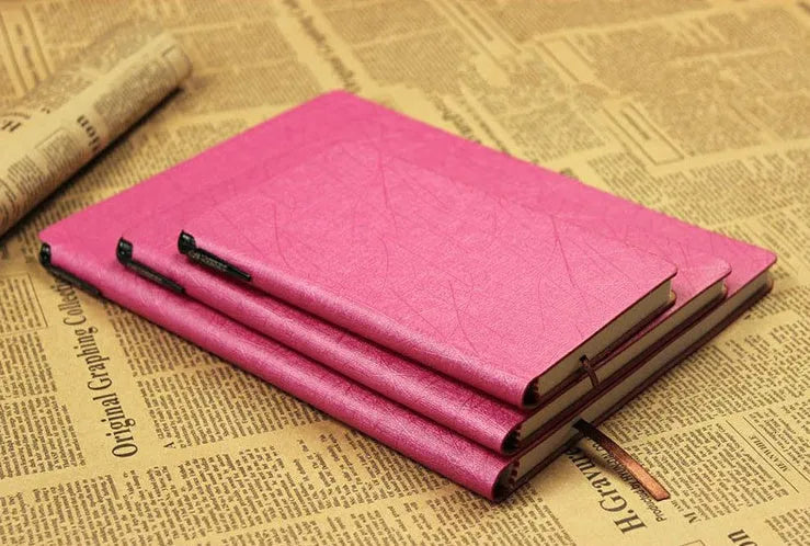 A6 soft PU leather notebook with pen slot, 100 pages, forest paper, available in seven colours