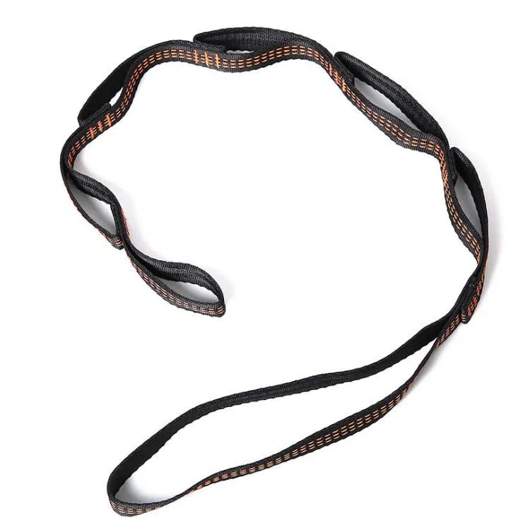 2pcs polyester hammock straps with 6 loops each, 1m length, 2.5cm width, rated 300kg