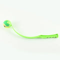 Dog throwing ball set with ergonomic handle and soft ball, 38cm, available in Blue Green Red