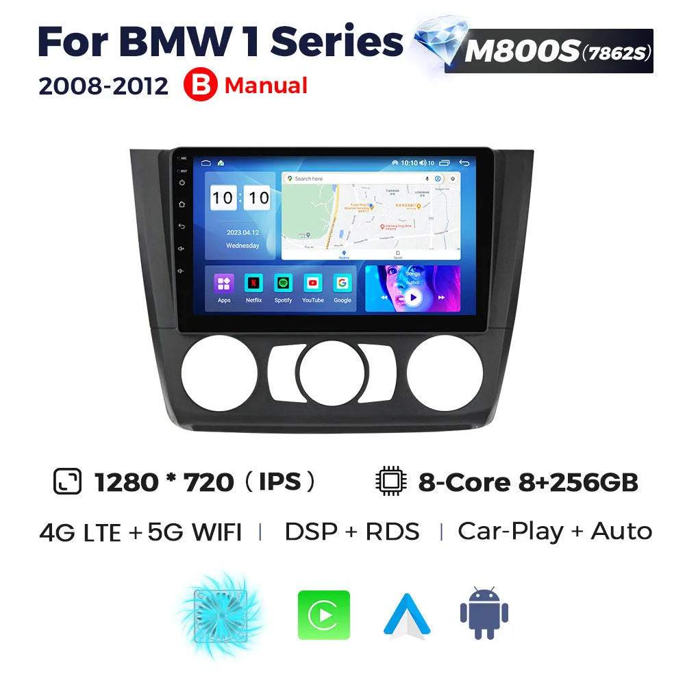 9-inch Android car navigation touchscreen unit for BMW E87 dashboard installation