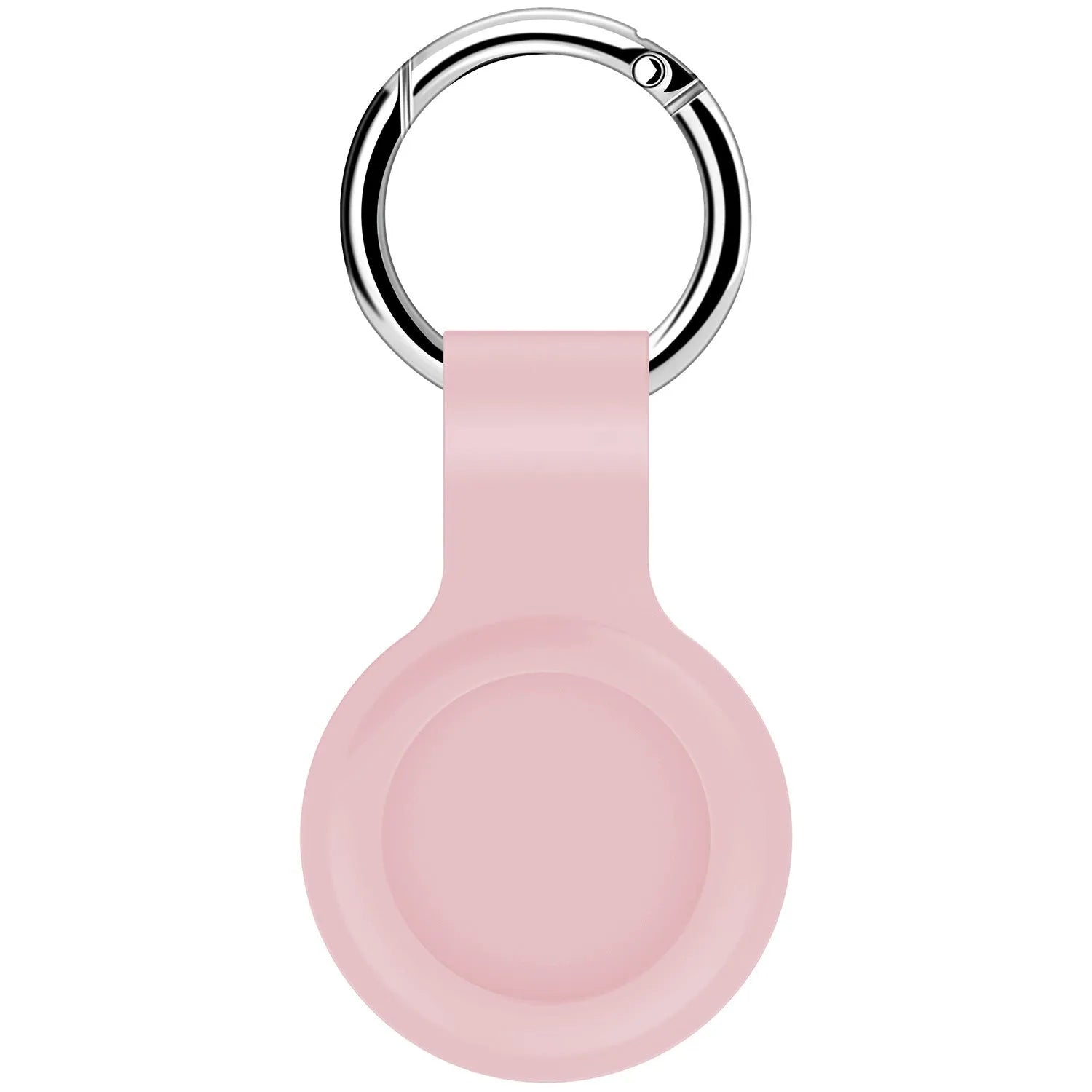 Silicone protective case with metal keychain snap for Apple AirTag in multiple colours.