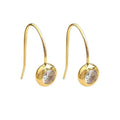 Round zircon earrings for women in minimalist geometric style, light luxury finish, simple zircon colour, one pair