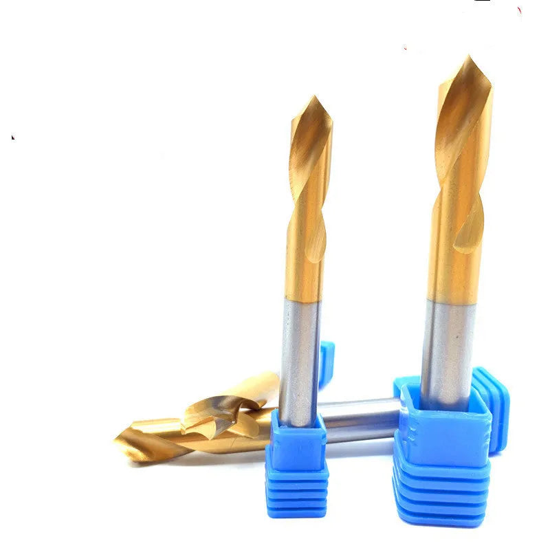Cobalt HSS titanium coated spot drill with straight shank for metal spotting