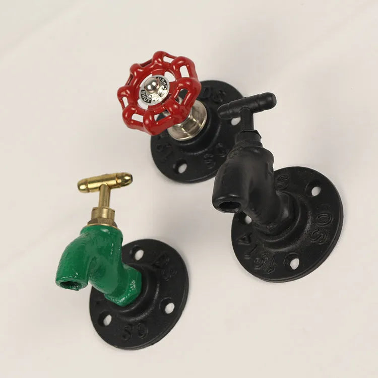 Water pipe style metal towel rack hook wall mounted in polished finish with three colour options