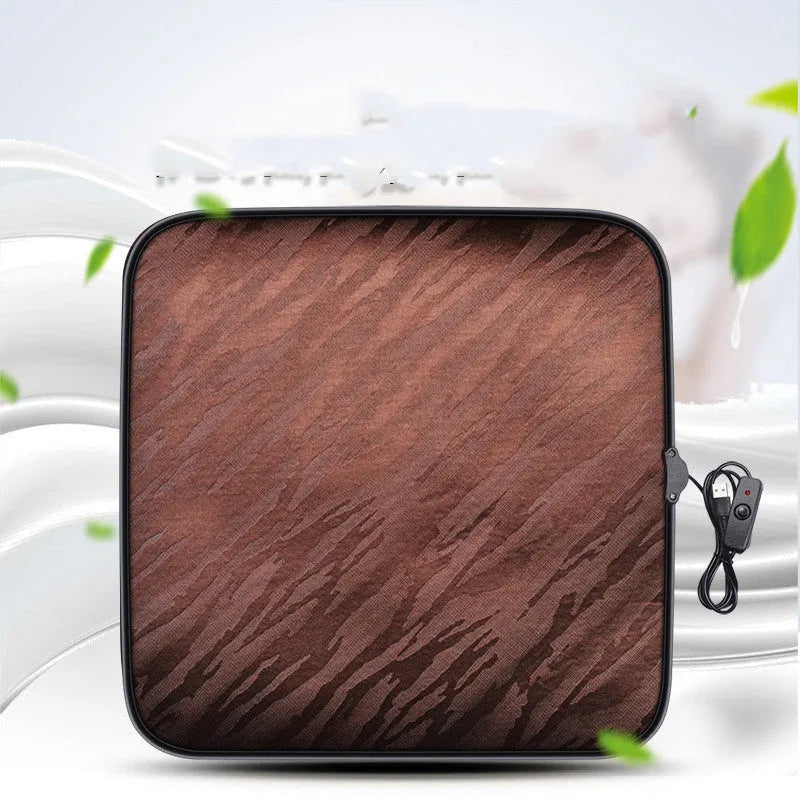 Car heating cushion small square 45cm USB general purpose non-slip seat pad black