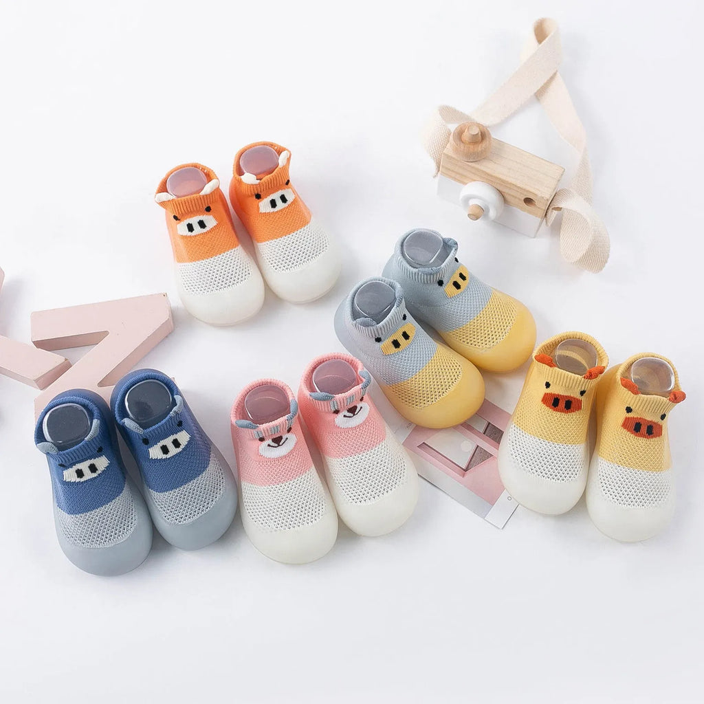 Baby toddler shoes breathable net upper non-slip rubber sole round toe 1-2cm heel sizes 18-27
