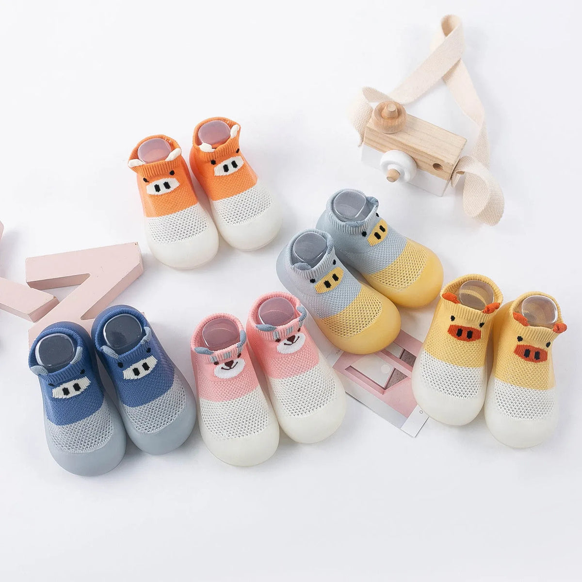 Baby toddler shoes breathable net upper non-slip rubber sole round toe 1-2cm heel sizes 18-27