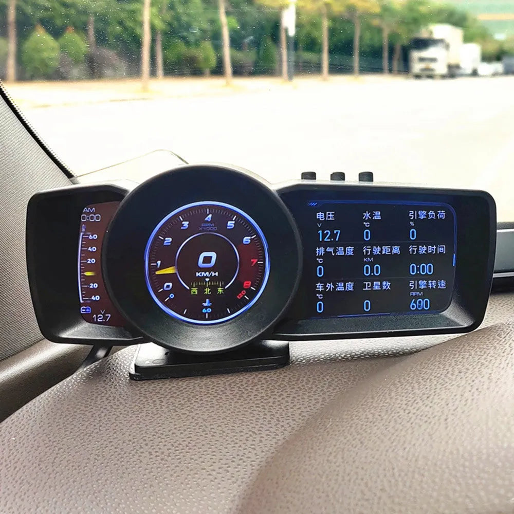 OBDII diagnostic computer with TFT screen display for vehicle monitoring and GPS positioning